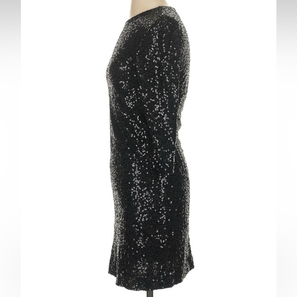 Vintage Cache Black Sequin Formal Dress Mock Neck Cocktail Holiday Y2K Size XS - Picture 2 of 6
